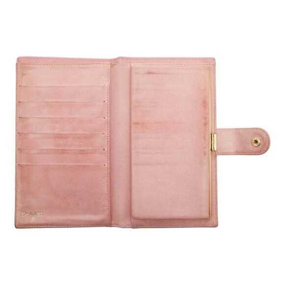 CHANEL Authentic Pink Caviar Leather Logo Wallet - Picture 10 of 13